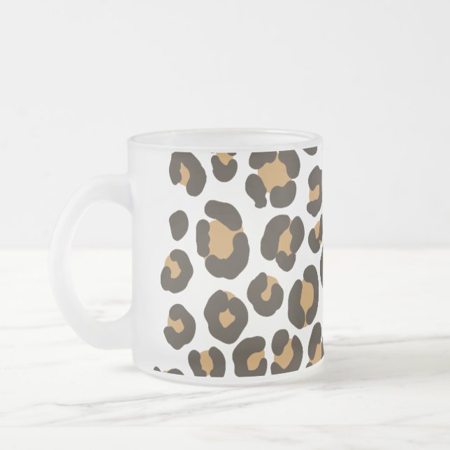 Caneca De Café Vidro Jateado Manchas de Jaguar (Esquerda)