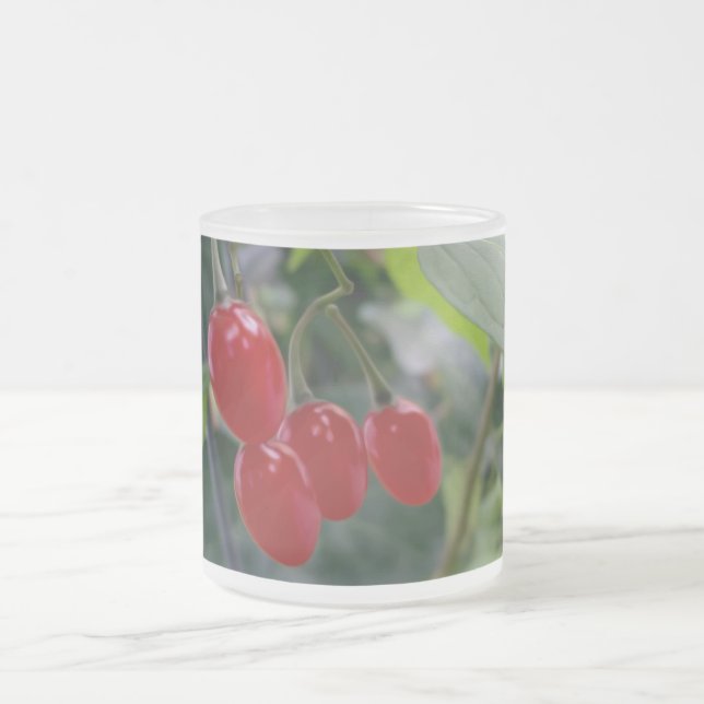 Caneca De Café Vidro Jateado Manchas vermelhas de outono (Centro)