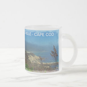 Caneca De Café Vidro Jateado Manhã enevoada no ponto de Nobska - MÃES de Cape