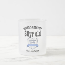 Caneca De Café Vidro Jateado Mans 80 Birthday Gift Worlds Maior Personalizado