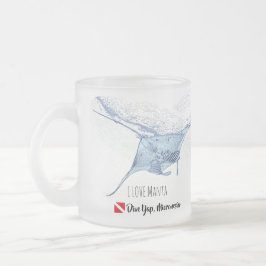 Caneca De Café Vidro Jateado Manta ray silhouette