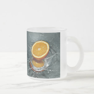 Caneca De Café Vidro Jateado Mantas de abertura laranja - escolha estilo e cor