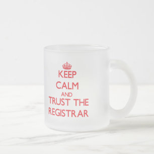 Caneca De Café Vidro Jateado Mantenha a calma e confie o escrivão