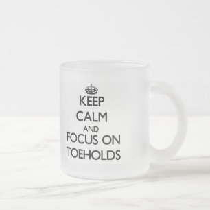 Caneca De Café Vidro Jateado Mantenha a calma e o foco em suporte
