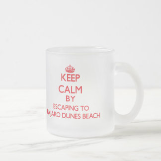 Caneca De Café Vidro Jateado Mantenha a calma escapando à praia Califo das