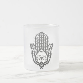 Caneca De Café Vidro Jateado Mão de Fatima