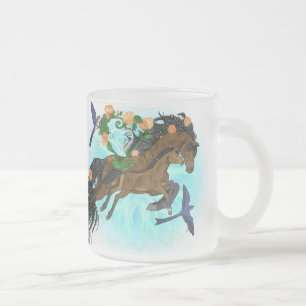 Caneca De Café Vidro Jateado Mãozinha Horse~