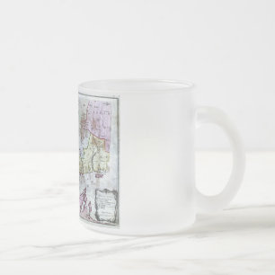 Caneca De Café Vidro Jateado Mapa 1766 velho de Connecticut