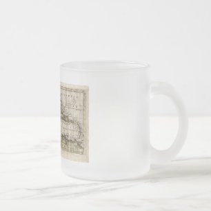Caneca De Café Vidro Jateado Mapa 1790 das Índias Ocidentais pela coisa