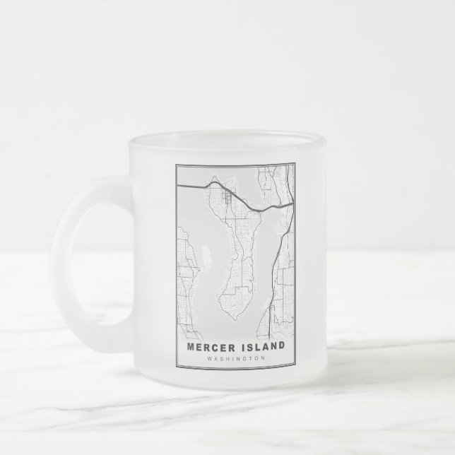 Caneca De Café Vidro Jateado Mapa da Ilha Mercer (Esquerda)