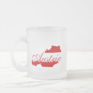 Caneca De Café Vidro Jateado Mapa de pavilhão da Áustria