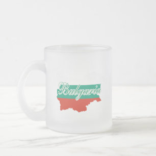 Caneca De Café Vidro Jateado Mapa de pavilhão da Bulgária