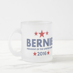 Caneca De Café Vidro Jateado Máquinas de lixar de Bernie para o presidente 2016