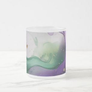 Caneca De Café Vidro Jateado Mardi Gras Vibes Watercolor Tinta
