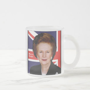 Caneca De Café Vidro Jateado Margaret Thatcher