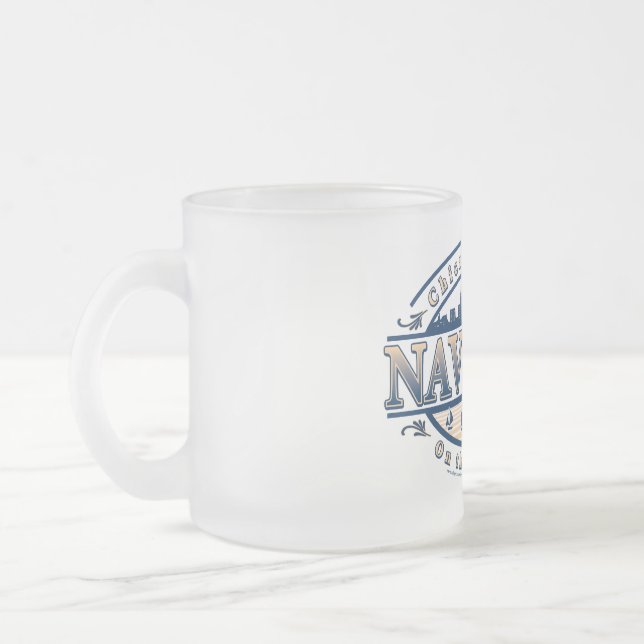 Caneca De Café Vidro Jateado Marinho Pier Chicago (Esquerda)