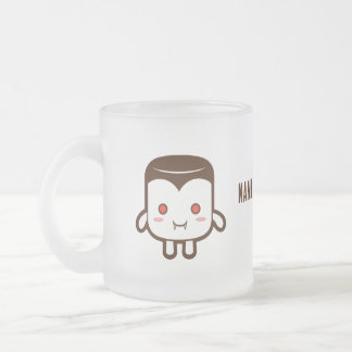 Caneca De Café Vidro Jateado Marshmallows de Monstro Fofo de Halloween