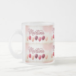 Caneca De Café Vidro Jateado Martina Name Balloons Frosty Mug