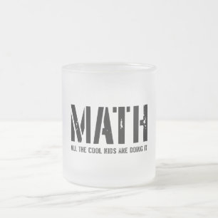 Caneca De Café Vidro Jateado Matemática e miúdos legal