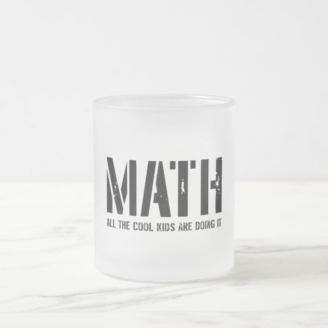Caneca De Café Vidro Jateado Matemática e miúdos legal (Centro)