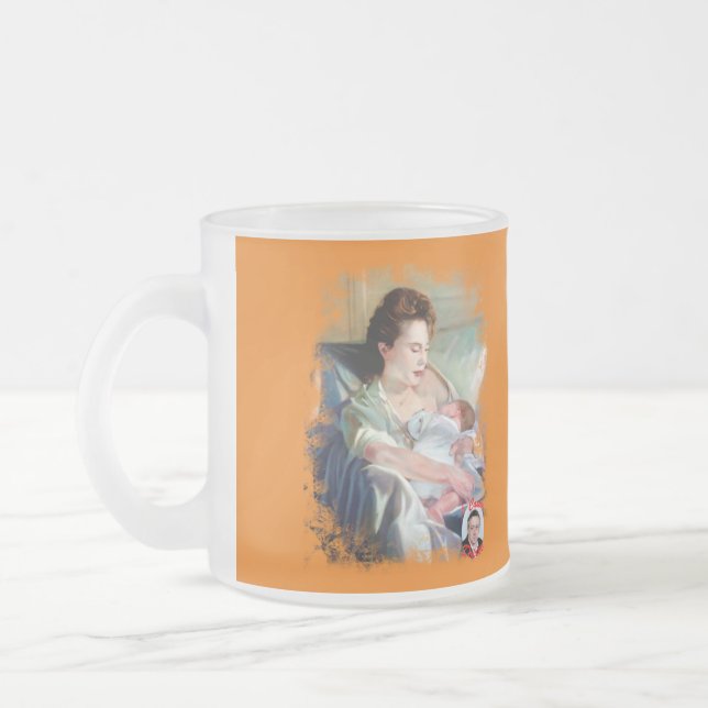 Caneca De Café Vidro Jateado Maternidad (Esquerda)