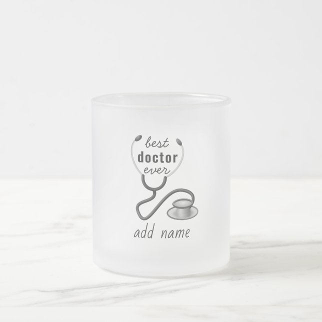 Caneca De Café Vidro Jateado Médico Stetoscope Médico Personalizado (Centro)