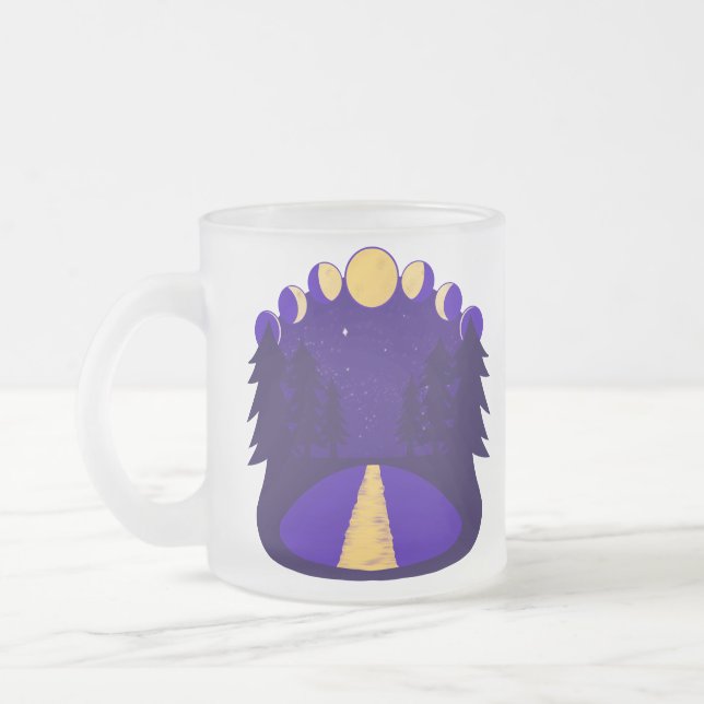 Caneca De Café Vidro Jateado Meia-Noite enluarada (Esquerda)