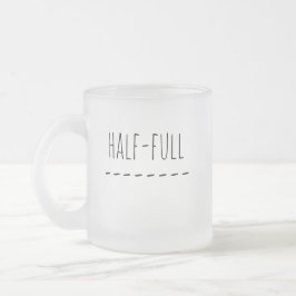 Caneca De Café Vidro Jateado Meio Vazio ou Meio Cheio
