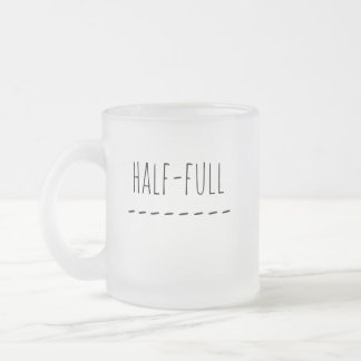 Caneca De Café Vidro Jateado Meio Vazio ou Meio Cheio