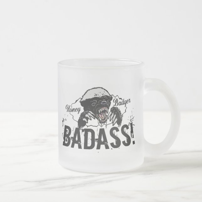 Caneca De Café Vidro Jateado Mel Badger (Direita)