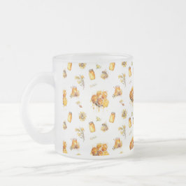 Caneca De Café Vidro Jateado Mel doce de aquarela