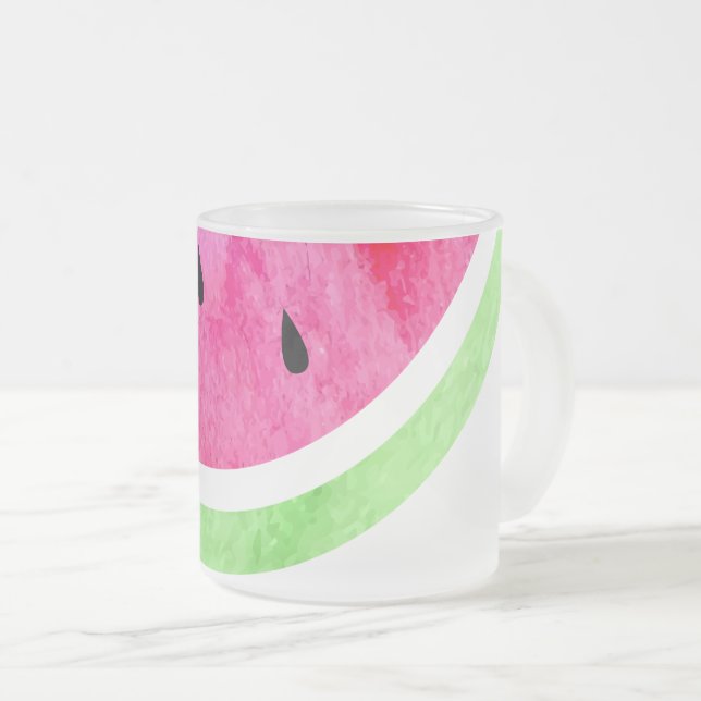 Caneca De Café Vidro Jateado Melancia (Frente Esquerda)