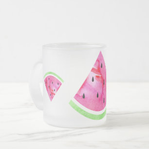 Caneca De Café Vidro Jateado Melancia