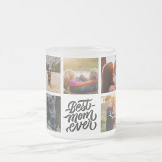 Caneca De Café Vidro Jateado Melhor Colagem de Fotos Personalizada da Mãe