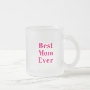 Caneca De Café Vidro Jateado Melhor mãe, Dia de as mães, mamãe fuchsia rosa