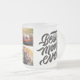 Caneca De Café Vidro Jateado Melhor Mãe já Personalizada 6 Colagem de Fotos