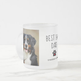 Caneca De Café Vidro Jateado Melhor Pai de Cachorro | Duas Fotografias com Café