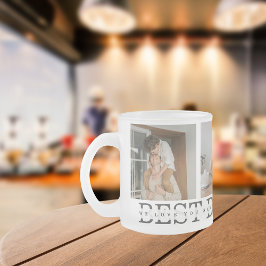 Caneca De Café Vidro Jateado Melhor Pai De Foto E Cinza De Colagem Moderna
