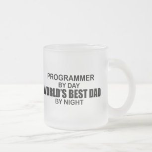 Caneca De Café Vidro Jateado Melhor Pai do mundo - Programador