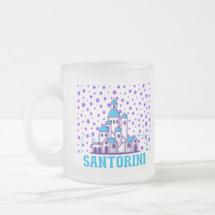 Caneca De Café Vidro Jateado Memória Santorini.b