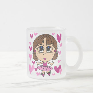 Caneca De Café Vidro Jateado Menina da bailarina