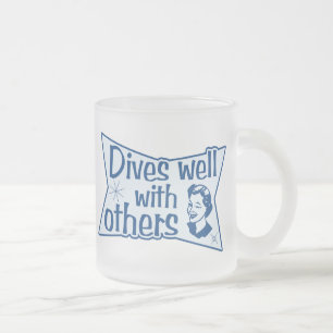 Caneca De Café Vidro Jateado Mergulha Bem Com os Outros
