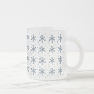 Caneca De Café Vidro Jateado Merry Christmas Elegant Snowflake Holiday Winter