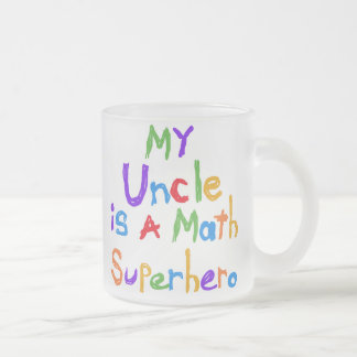 Caneca De Café Vidro Jateado Meu tio Matemática Super-herói T-shirt e presentes