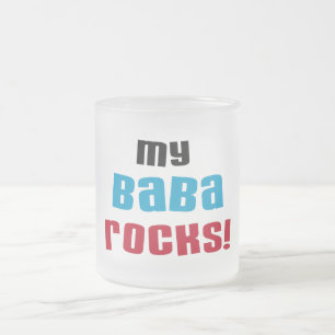 Caneca De Café Vidro Jateado Minha Baba Rocks T-shirts e presentes