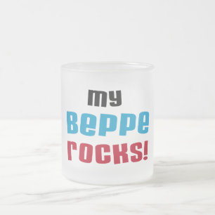 Caneca De Café Vidro Jateado Minha Beppe Rocks T-shirts e presentes