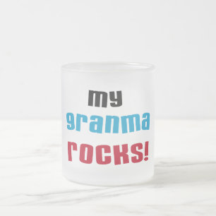 Caneca De Café Vidro Jateado Minha Granma Rocks T shirts e presentes