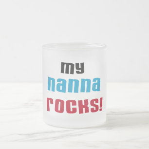 Caneca De Café Vidro Jateado Minha Nanna Rocks T shirts e presentes