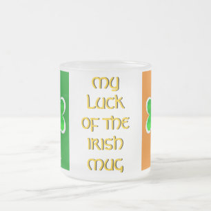 Caneca De Café Vidro Jateado Minha Sorte Dos Irlandeses