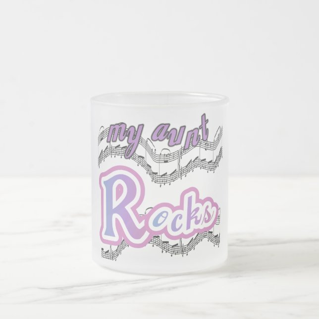 Caneca De Café Vidro Jateado Minha tia Rocks Camisetas e presentes (Centro)